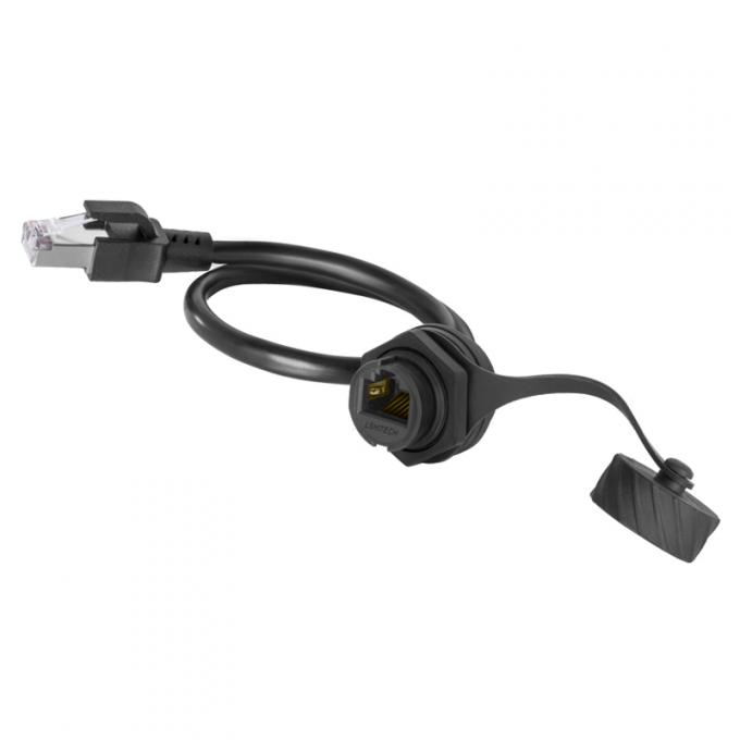 کابل اترنت جک RJ45 ضد آب نر به ماده با درپوش گرد و غبار